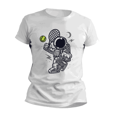 Remeras de Tenis con Astronauta Jugando - Diseños Originales - 0789