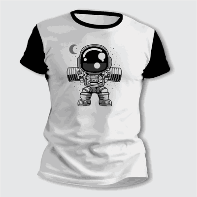 Remeras Gym Astronauta con Pesas - Envío a todo el País - 0893