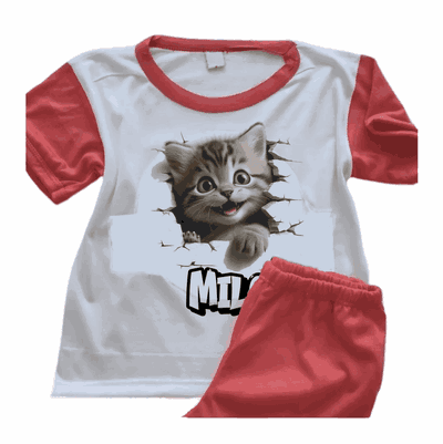 Pijamas del Gato con su Nombre Personalizado 3D - 6301