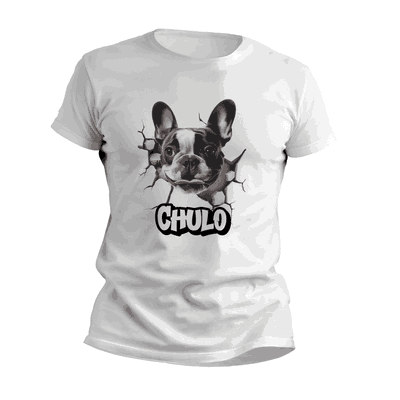 Remeras Perrito Bulldog Francés Personalizando su Nombre - 6403