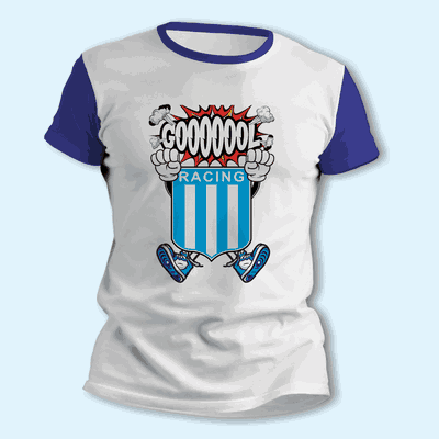 Remeras Racing Club Gritando el Gol de Futbol - 9002