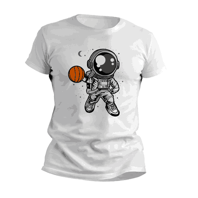 Remeras de Basquet con Astronauta Jugando - Diseños Originales - 0895