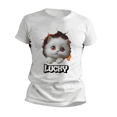 Remeras con Gatito Personalizando su Nombre 3D - 6303
