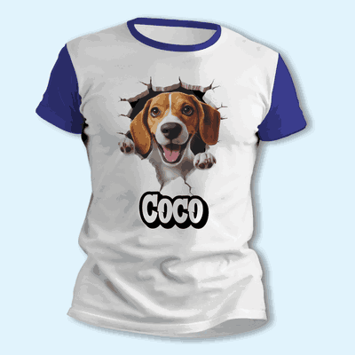 Remeras de Cachorro Beagle Personalizando su Nombre - 6401