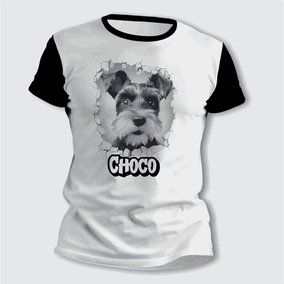 Remeras de Cachorro Schnauzer Personalizando su Nombre - 6409