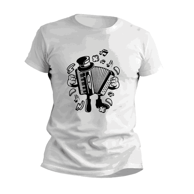 Remeras con Caricatura de Acordeón Divertida - Diseños Originales - 0159