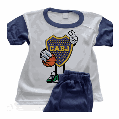 Pijamas de Basquet con Escudo Boca Juniors  - Infantiles y Adultos - 9011