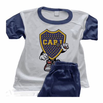 Pijamas Rockero con Escudo Boca Juniors  - Infantiles y Adultos - 9037