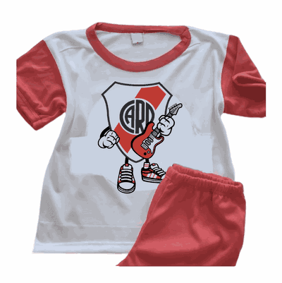 Pijamas Guitarra con Escudo River Plate  - Infantiles y Adultos - 9034