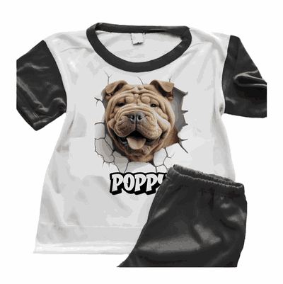 Pijamas de Perro Shar Pei Personalizando su Nombre - 6413