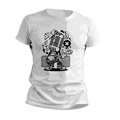 Remera Rockera con Caricatura de Microfono - Diseños Originales - 0430