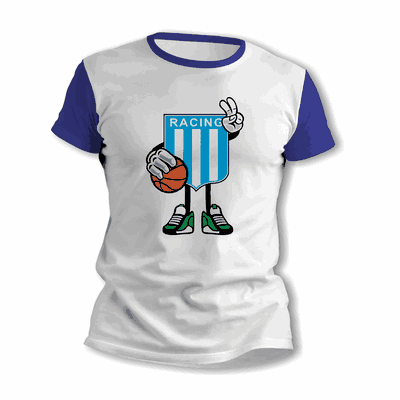 Remeras de Basquet con Escudo Racing Club - Envío a todo el País - 9011
