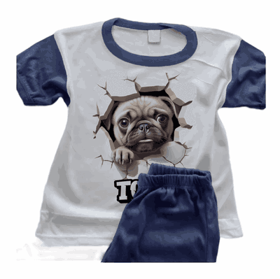 Pijamas de Perro Pug Personalizando su Nombre - 6414