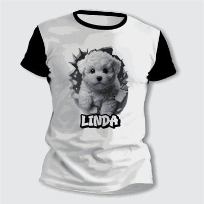 Remeras de Cachorro Bichon Frise Personalizando su Nombre - 6417