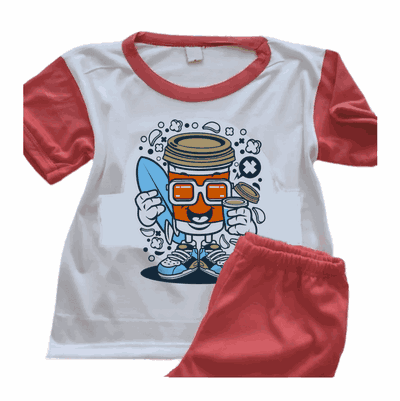Pijamas Surf - Caricatura de Café Divertida - Infantiles y Adultos - 0608