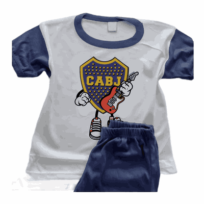 Pijamas Guitarra con Escudo Boca Juniors  - Infantiles y Adultos - 9034