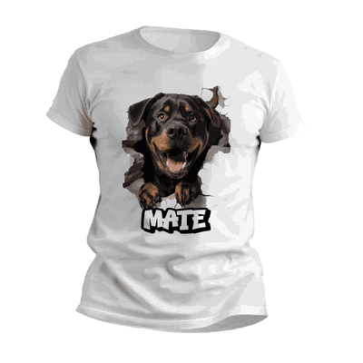 Remeras Perrito Rottweiller Personalizando su Nombre - 6416