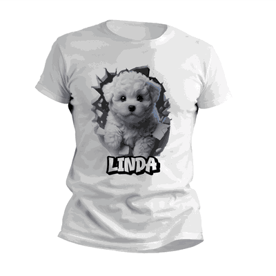Remeras Perrito Bichon Frise Personalizando su Nombre - 6417