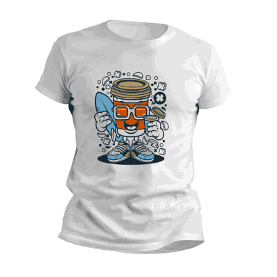 Remeras Surf - Caricatura de Café Divertida - Diseños Originales - 0608