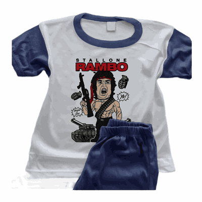 Pijamas de Rambo Comic Divertido y Original - Infantiles y Adultos - 7300