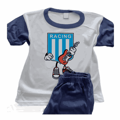 Pijamas Guitarra con Escudo Racing Club  - Infantiles y Adultos - 9034