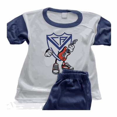 Pijamas Guitarra con Escudo Velez Sarsfield  - Infantiles y Adultos - 9034