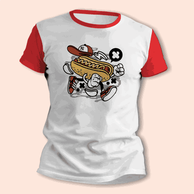 Remeras con Hot Dog - Caricatura Divertida - Envío a todo el País - 0196