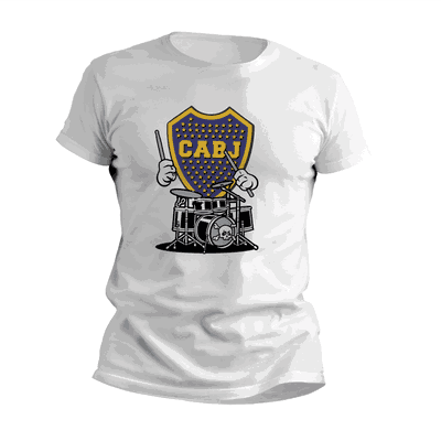 Remeras con Batería con Escudo Boca Juniors - Diseños Originales - 9039