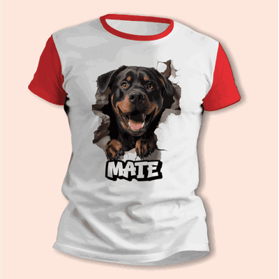 Remeras de Cachorro Rottweiller Personalizando su Nombre - 6416