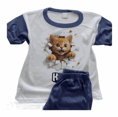 Pijamas de Gato Personalizado 3D con su Nombre - 6308