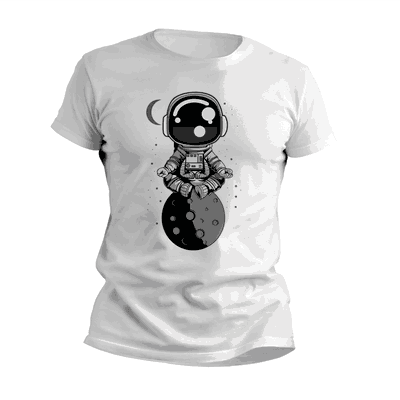 Remeras de Yoga Astronauta en la Luna - Diseños Originales - 0977