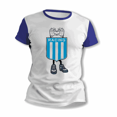 Remeras con Corazón con Escudo Racing Club - Envío a todo el País - 9032