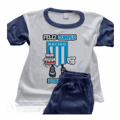 Pijamas de Cumpleaños con Escudo Racing Club  - Infantiles y Adultos - 9031