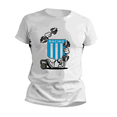 Remeras de GYM con Escudo Racing Club - Diseños Originales - 9033