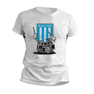 Remeras con Batería con Escudo Racing Club - Diseños Originales - 9039