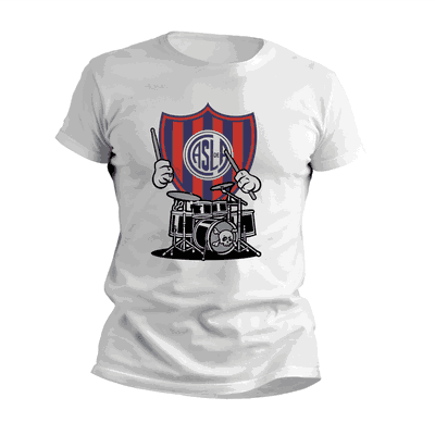 Remeras con Batería con Escudo San Lorenzo - Diseños Originales - 9039