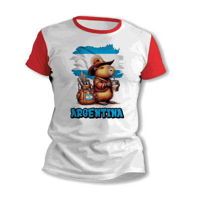 Remera Carpincho Tomando Mate en Argentina - 6875