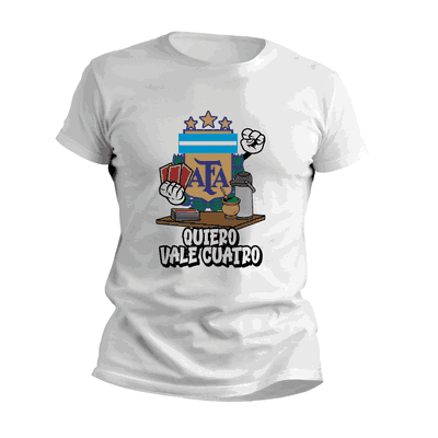Remera Mundial Quiero Vale Cuatro Argentina - 6870