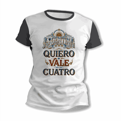 Remera Quiero Vale Cuatro Fileteado Porteño - 6874
