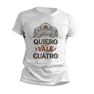 Remera Fileteado Porteño Quiero Vale Cuatro - 6874
