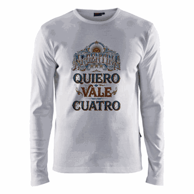 Remera Manga Larga Frase Fileteado Porteño - 6874