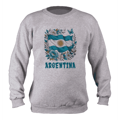 Buzos Bandera Argentina con Flores - 6878