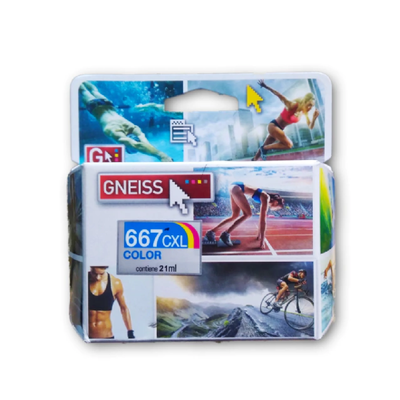 CARTUCHO  ALTERNATIVO GNEISS HP 667 COLOR