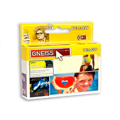 CARTUCHO ALTERNATIVO GNEISS HP 670 AMARILLO