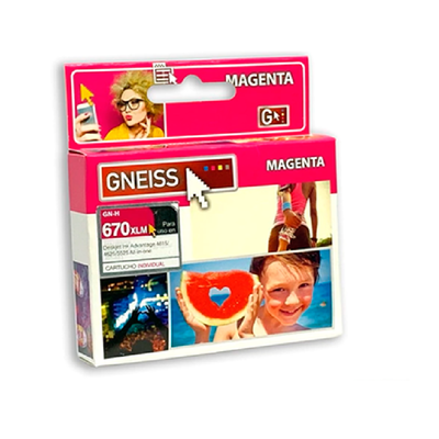 CARTUCHO ALTERNATIVO GNEISS HP 670 MAGENTA