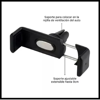 SOPORTE CARMOUNT NEGRO P/CELULAR REJILLA AC