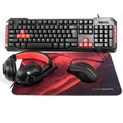 COMBO TECLADO-MOUSE-AURICULARES-MOUSEPAD MARS GAMING MCRP1