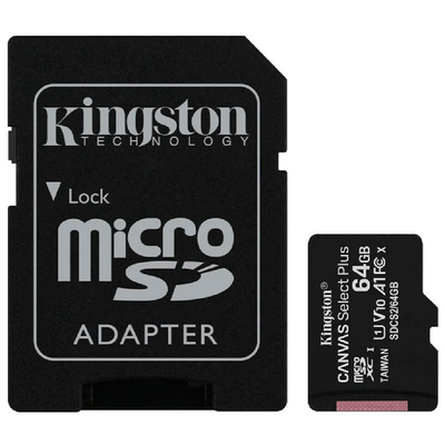 MICRO SD HC 64.00 GB KINGSTON CANVAS PLUS 2
