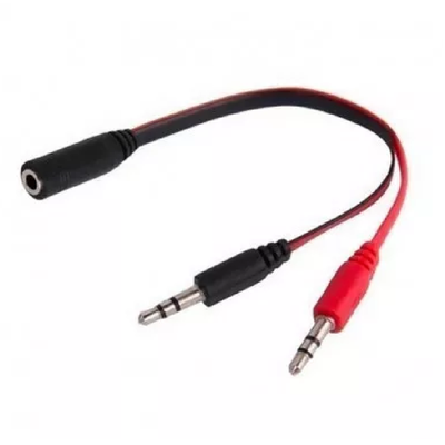 ADAPTADOR DE AUDIO NETMAK NM-C50 3.5MM HEMBRA A 2 MACHO