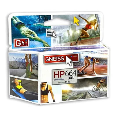 CARTUCHO GNEISS HP664B NEGRO